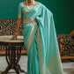 Contemporary Silk Aqua Blue Weaving Saree