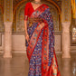 Classic Patola Silk Blue Weaving Saree