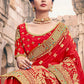Classic Silk Red Embroidered Saree