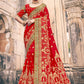Classic Silk Red Embroidered Saree