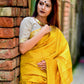 Classic Raw Silk Yellow Weaving Saree