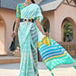 Contemporary Weight Less Sea Green Embroidered Saree
