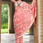 Classic Weight Less Peach Floral Patch Saree