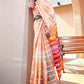 Contemporary Weight Less Orange Embroidered Saree