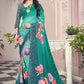 Trendy Saree Weight Less Turquoise Digital Print Saree