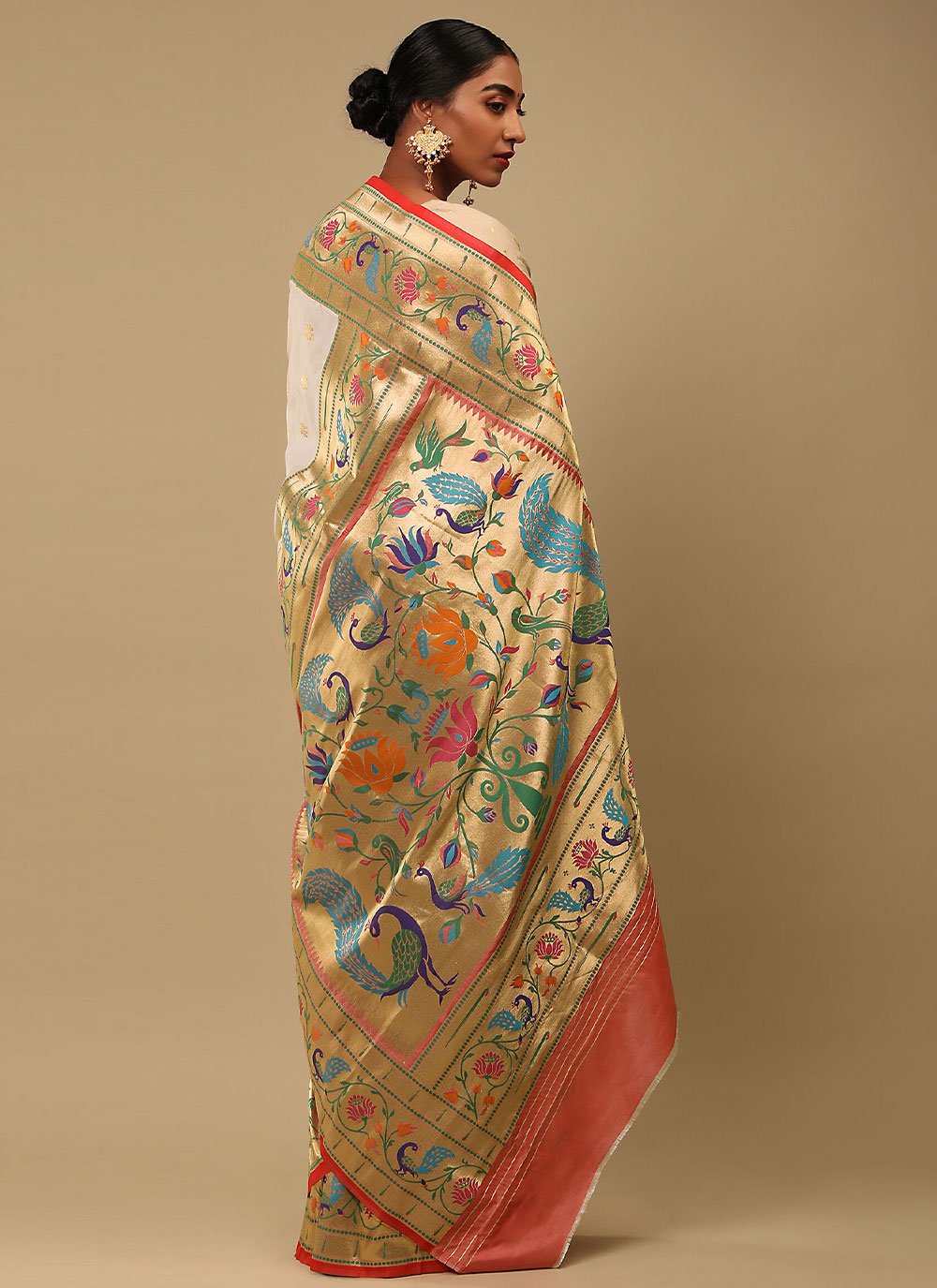 Contemporary Art Banarasi Silk White Woven Saree