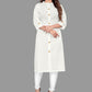 Party Wear Kurti Cotton White Plain Kurtis