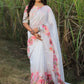 Contemporary Chanderi Silk White Digital Print Saree