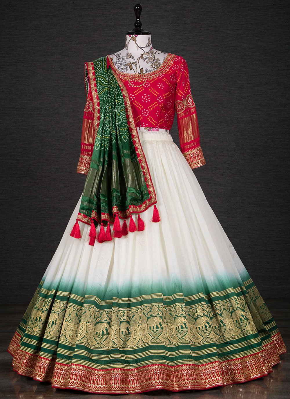 Lehenga Choli Silk White Embroidered Lehenga Choli