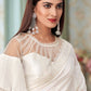 Contemporary Georgette White Sequins Saree