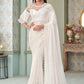 Contemporary Georgette White Sequins Saree