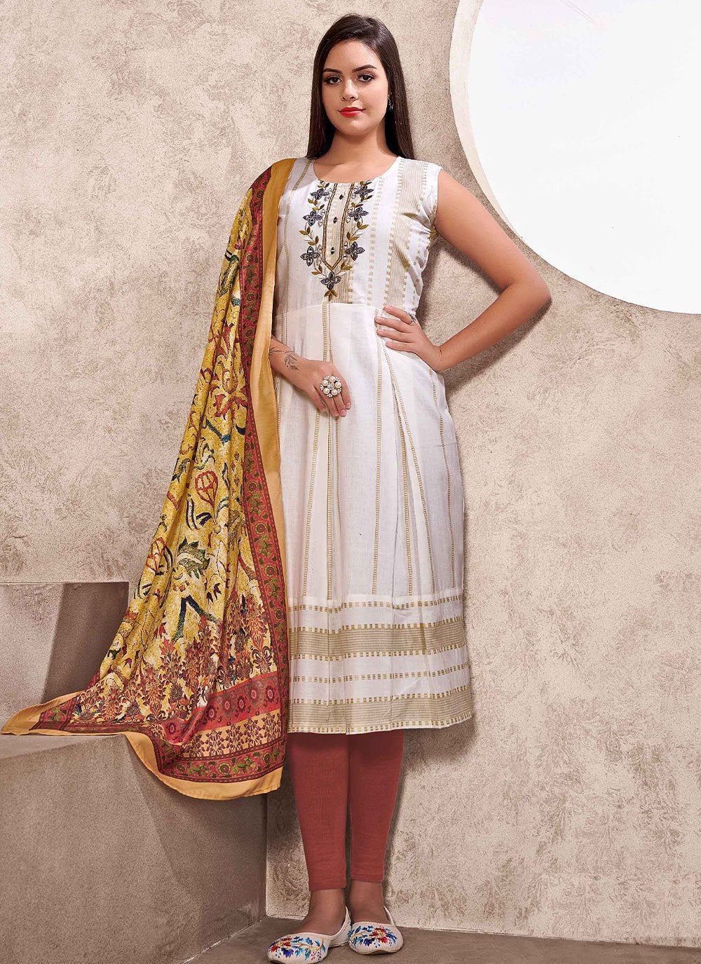 Casual Kurti Cotton White Digital Print Kurtis