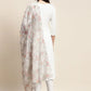 Salwar Suit Cotton White Floral Patch Salwar Kameez