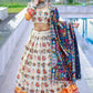 Lehenga Choli Cotton White Foil Print Lehenga Choli