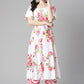 Party Wear Kurti Cotton White Print Kurtis