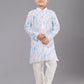 Kurta Pyjama Polyester White Digital Print Kids