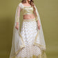 Lehenga Choli Net White Embroidered Lehenga Choli