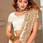 Contemporary Satin White Embroidered Saree