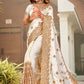 Contemporary Satin White Embroidered Saree