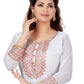 Salwar Suit Chanderi White Embroidered Salwar Kameez