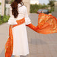 Pant Style Suit Cotton White Fancy Work Salwar Kameez