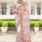 Classic Net White Embroidered Saree