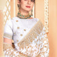 Classic Georgette White Embroidered Saree