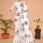 Classic Georgette White Embroidered Saree