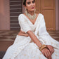 A Line Lehenga Georgette White Lucknowi Work Lehenga Choli