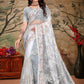 Contemporary Net White Cord Work Saree