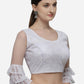 Designer Blouse Net White Embroidered Blouse