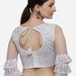 Designer Blouse Net White Embroidered Blouse