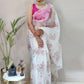 Contemporary Organza White Digital Print Saree