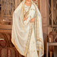Contemporary Organza White Sequins Saree