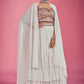 Lehenga Choli Chinon White Cut Dana Lehenga Choli