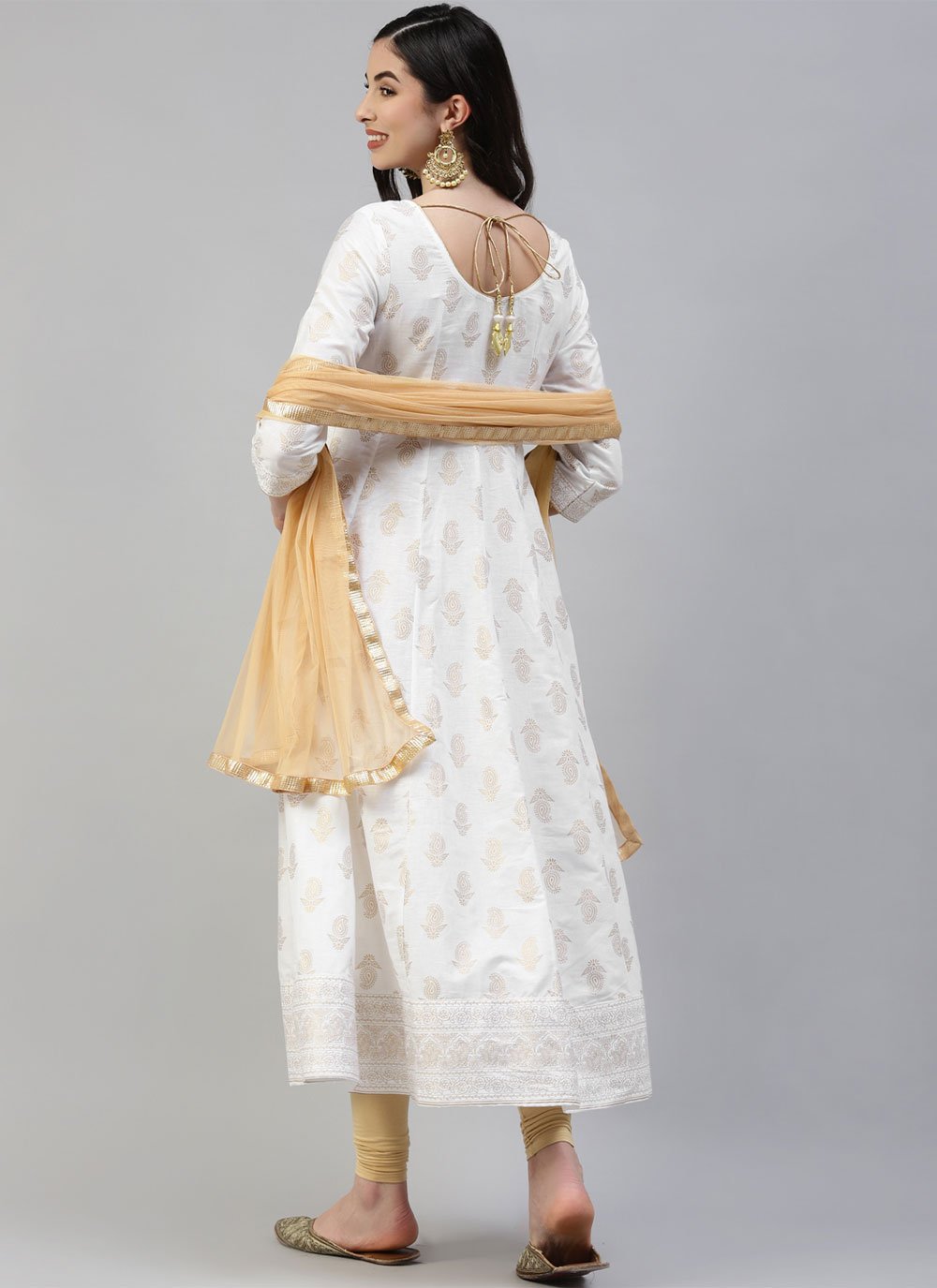 Salwar Suit Cotton White Print Salwar Kameez