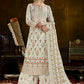 Salwar Suit Pashmina White Print Salwar Kameez