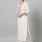 Casual Kurti Rayon Viscose White Embroidered Kurtis