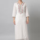 Casual Kurti Rayon Viscose White Embroidered Kurtis