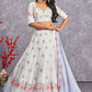 A Line Lehenga Georgette White Embroidered Lehenga Choli