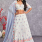 A Line Lehenga Georgette White Embroidered Lehenga Choli