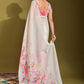 Classic Linen White Print Saree