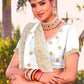 Classic Georgette White Embroidered Saree