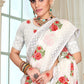 Classic Georgette White Embroidered Saree