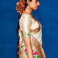 Classic Silk White Patch Border Saree