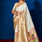 Classic Silk White Patch Border Saree