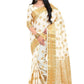 Traditional Saree Kanjivaram Silk White Zari Saree