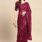 Classic Art Silk Wine Embroidered Saree
