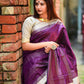 Classic Raw Silk Wine Weaving Saree