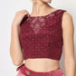Lehenga Choli Chinon Silk Wine Embroidered Lehenga Choli